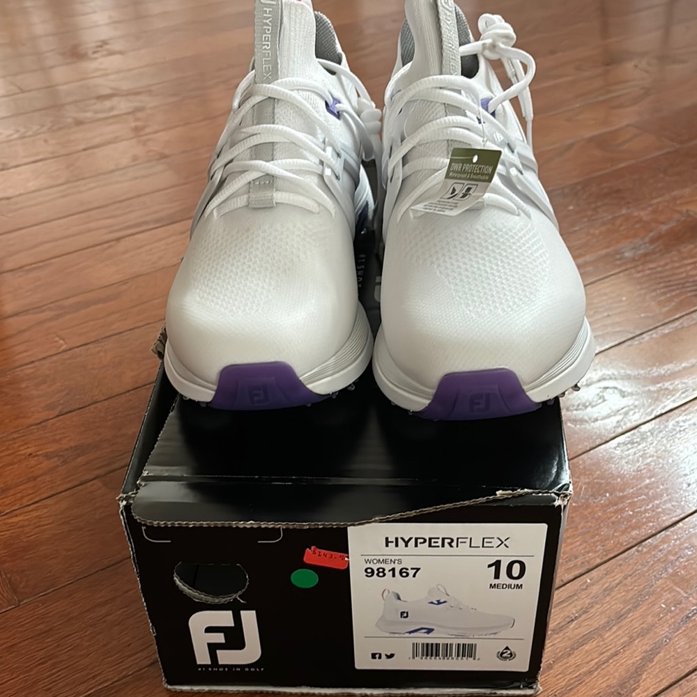 FootJoy HyperFlex Women's White and Purple Golf shoes